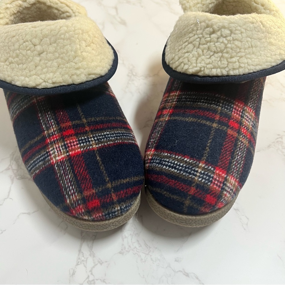 ROCKPORT Women’s Plaid Sherpa‎ Lined Cozy Slipper Booties|Size 10